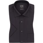 Reduzierte Schwarze Kurzärmelige OLYMP Modern Fit Kentkragen Hemden mit Kent-Kragen aus Baumwolle für Herren 
