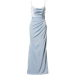 Reduzierte Hellblaue Unifarbene Ärmellose Luxuar Fashion Maxi Lange Abendkleider mit Reißverschluss aus Polyester trocknergeeignet für Damen Größe M 