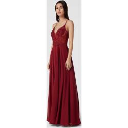 Luxuar Abendkleid mit floraler Spitze (40 Rot)