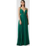 Grüne Ärmellose Luxuar Fashion Ballkleider mit Cutwork aus Polyester für Damen Größe L zum Abschlussball 