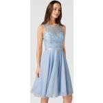 Hellblaue Unifarbene Luxuar Fashion Ballkleider aus Polyester für Damen Größe S zum Abschlussball 