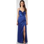 Blaue Unifarbene Elegante Luxuar Fashion Abendkleider rückenfrei aus Satin für Damen Größe M 