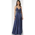 Blaue Elegante Luxuar Fashion V-Ausschnitt Festliche Kleider durchsichtig aus Kunstfaser für Damen Größe XS 