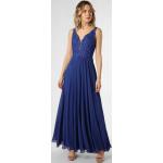 Blaue Elegante Luxuar Fashion V-Ausschnitt Festliche Kleider aus Tüll für Damen Größe S 