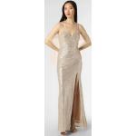 Goldene Bestickte Luxuar Fashion V-Ausschnitt Festliche Kleider aus Kunstfaser für Damen Größe XS 