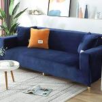Marineblaue Sofabezüge 3 Sitzer aus Stoff maschinenwaschbar 