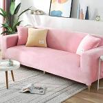 Rosa Sofabezüge 3 Sitzer aus Samt maschinenwaschbar 