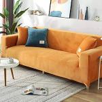 Orange Sofabezüge 3 Sitzer aus Stoff maschinenwaschbar 