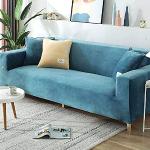 Blaue Sofabezüge 3 Sitzer aus Stoff maschinenwaschbar 