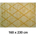 Gelbe Rautenmuster Moderne Allergiker Kayoom Design-Teppiche strukturiert aus Textil 160x230 