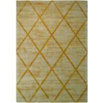 Gelbe Rautenmuster Moderne Allergiker Kayoom Design-Teppiche strukturiert aus Textil 80x150 