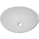Weiße vidaXL Ovale Aufsatzwaschbecken & Aufsatzwaschtische aus Keramik 