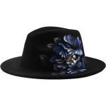Schwarze Vintage Trilbies & Fedora-Hüte mit Federn aus Wolle für Damen für den für den Herbst 