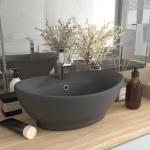 Dunkelgraue vidaXL Ovale Handwaschbecken & Gäste-WC-Waschtische matt aus Keramik 