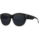 Schwarze Sonnenbrillen polarisiert aus Kunststoff für Damen 