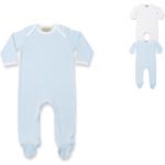 Blaue Langärmelige Strampler mit Fuß aus Baumwolle für Babys 
