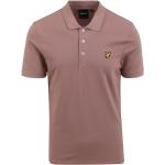 Pinke Unifarbene Kurzärmelige Lyle & Scott Kurzarm-Poloshirts für Herren Größe XL 