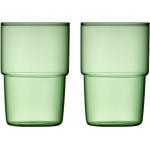 Grüne LYNGBY GLAS DENMARK 1940 Wassergläser aus Glas stapelbar 2-teilig 