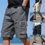 Schwarze Cargo-Shorts aus Polyester für Herren Größe 5 XL für den für den Sommer 