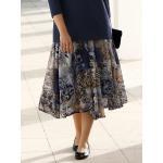Reduzierte Blaue Paisley Elegante M Collection Chiffonröcke aus Chiffon für Damen Übergrößen 