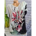 Bunte Kurzärmelige M Collection Tunika-Blusen für Damen Größe M 