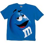 M&M's Candy Silly Character Face T-Shirt (Blue-Adult XXL)
