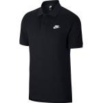 Schwarze Kurzärmelige Nike Stehkragen Kurzarm-Poloshirts aus Baumwolle für Herren Größe XL 