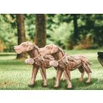 Riesige XXL Boxer Skulptur Gold 190 x H. 173 cm - Wetterbeständige Deko  Gartenskulptur - Gartendeko Tierfigur Hunde Skulptur Hund