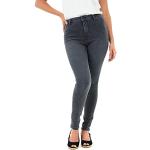 Graue Casual Skinny Jeans aus Baumwolle für Damen Größe M für Partys 