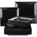 Schwarze Geschirrsets & Geschirrserien 21 cm aus Porzellan spülmaschinenfest 12-teilig 