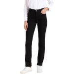Schwarze MAC Jeans Angela Slim Fit Jeans mit Reißverschluss aus Baumwolle für Damen Größe L Weite 44 