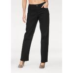Schwarze Unifarbene Loose Fit MAC Jeans Gracia Stretch-Jeans mit Reißverschluss aus Baumwolle für Damen Größe XS 