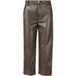 Schokoladenbraune MAC Jeans Kunstlederhosen aus Leder für Damen Größe XS 