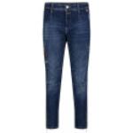 Dunkelblaue MAC Jeans Slim Fit Jeans mit Reißverschluss aus Denim für Damen Größe XXL 