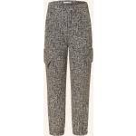 Reduzierte Hellgraue MAC Jeans Freizeithosen mit Reißverschluss aus Tweed für Damen Größe L 