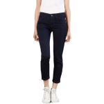 Blaue Bestickte MAC Jeans Dream Slim Fit Jeans mit Reißverschluss aus Denim für Damen Größe L Weite 42 
