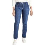 Blaue Bestickte MAC Jeans Dream Jeans mit Stickerei aus Baumwolle für Damen Größe L Weite 44 