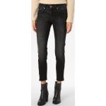 Reduzierte Schwarze Unifarbene MAC Jeans Slim Fit Jeans aus Denim für Damen Größe L Weite 44, Länge 28 