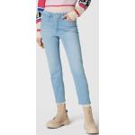 Hellblaue MAC Jeans Dream Slim Fit Jeans mit Reißverschluss aus Denim für Damen Größe XXL Weite 38 