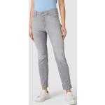 Hellgraue Unifarbene MAC Jeans Dream Summer Slim Fit Jeans mit Reißverschluss aus Baumwollmischung für Damen Größe S Weite 36, Länge 28 