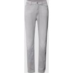 Hellgraue Unifarbene MAC Jeans Dream Summer Slim Fit Jeans mit Reißverschluss aus Baumwollmischung für Damen Größe XXL Weite 38 