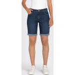 Blaue MAC Jeans Krempelshorts aus Denim für Damen für den für den Sommer 