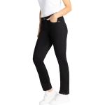 Schwarze Bestickte MAC Jeans Melanie Jeans mit Stickerei mit Reißverschluss aus Baumwolle für Damen Größe L 