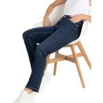 Blaue Bestickte MAC Jeans Melanie Jeans mit Stickerei mit Reißverschluss aus Baumwolle für Damen Größe L Weite 40 