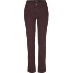 Bordeauxrote Stretch-Jeans mit Reißverschluss aus Denim für Damen Größe XS 