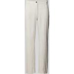 Hellgraue Unifarbene MAC Jeans Leinenhosen aus Leinen für Damen Größe XS Weite 40, Länge 32 