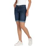 Dunkelblaue MAC Jeans Jeans-Shorts aus Leder für Damen Größe S für den für den Sommer 