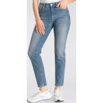 Reduzierte Unifarbene MAC Jeans Angela Straight Leg Jeans aus Baumwollmischung für Damen 
