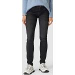 Reduzierte Dunkelgraue Bestickte MAC Jeans Slim Fit Jeans mit Reißverschluss aus Baumwollmischung für Damen Größe S Weite 38, Länge 30 