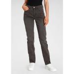 Graue Casual MAC Jeans Angela Stretch-Jeans mit Reißverschluss aus Baumwolle für Damen Größe XS 